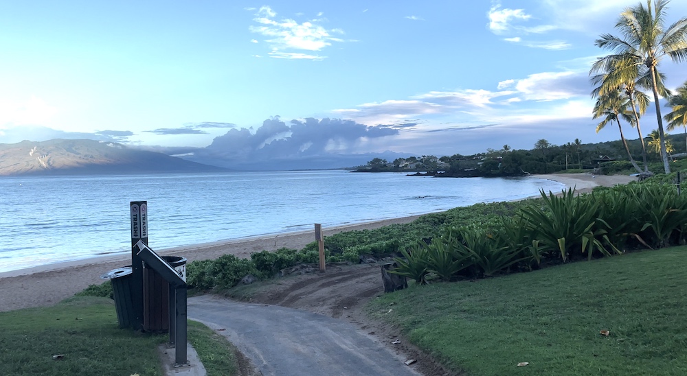 View of Maluaka Beach looking toward the ocean