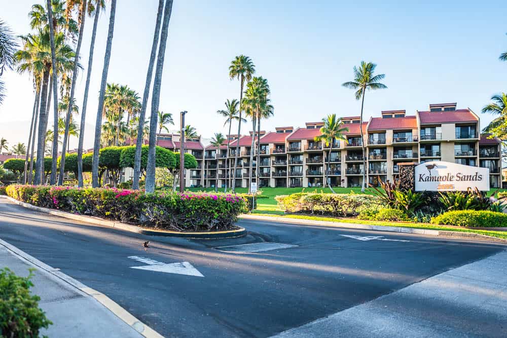 View of Kamaole Sands resort from the street