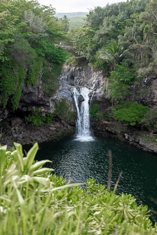 Waterfall at the Oheo Gulch on Maui Hawaii.