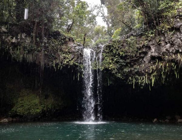 Twin Falls waterfall along the Road to Hana, Maui.