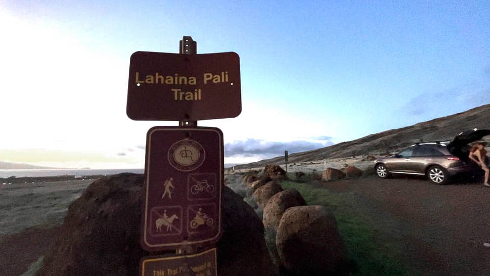 trail sign reads Lahaina Pali Trail