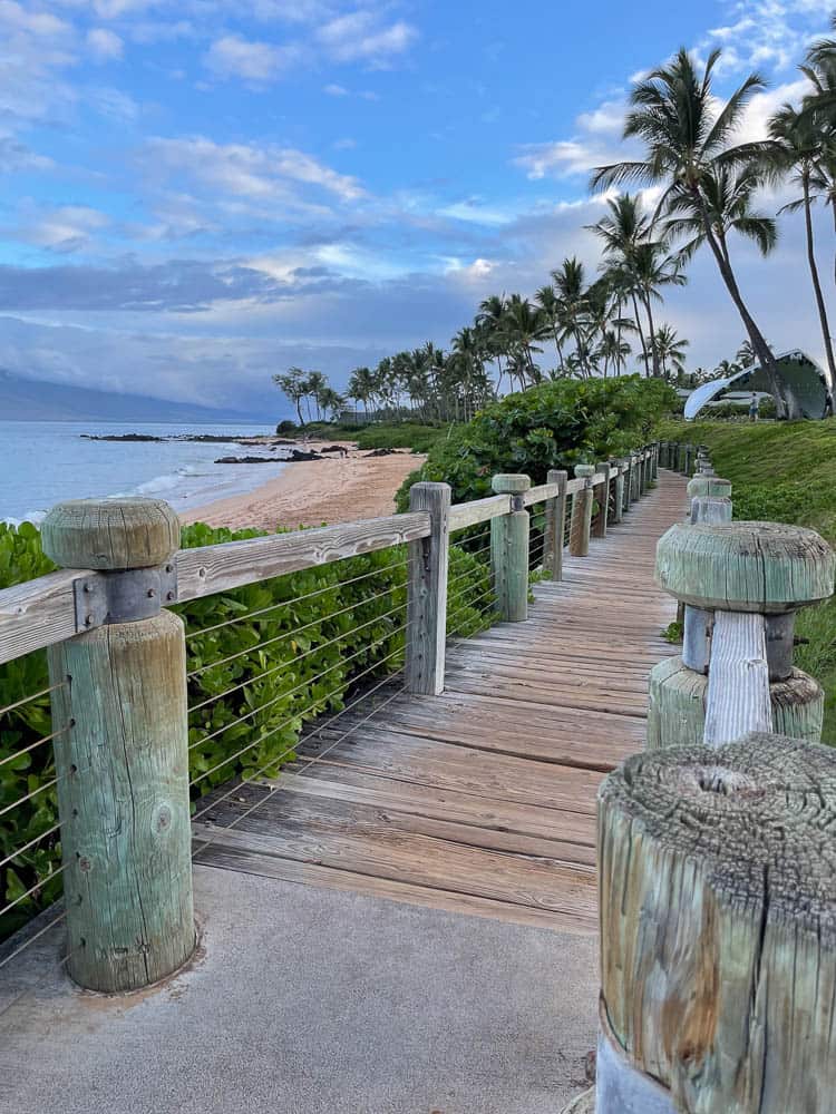 Boardwalk at Mokapu Beach on Maui, Hawaii