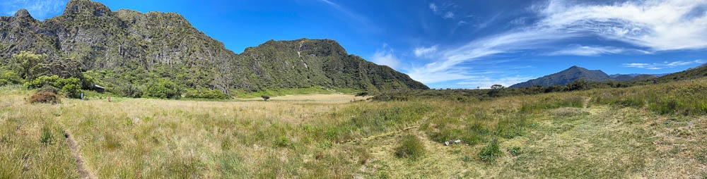 Grass valley view at Haleakala National Park's Paliku campground