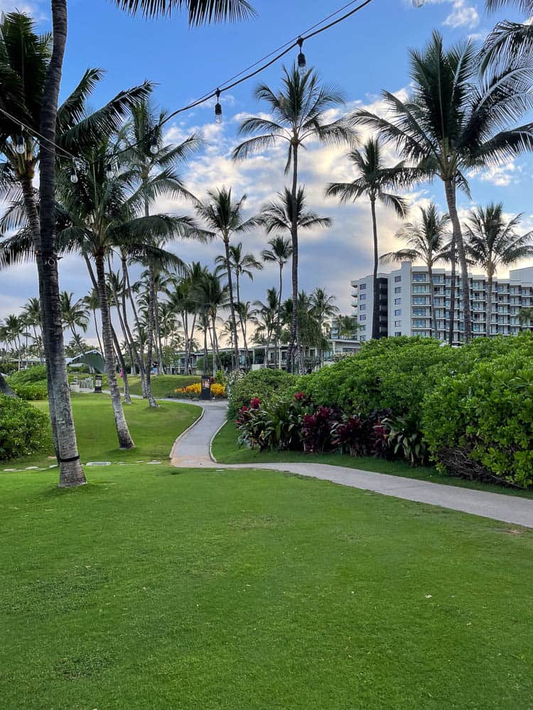 A view of the Andaz Resort along the Wailea Beach Path on Maui, Hawaii