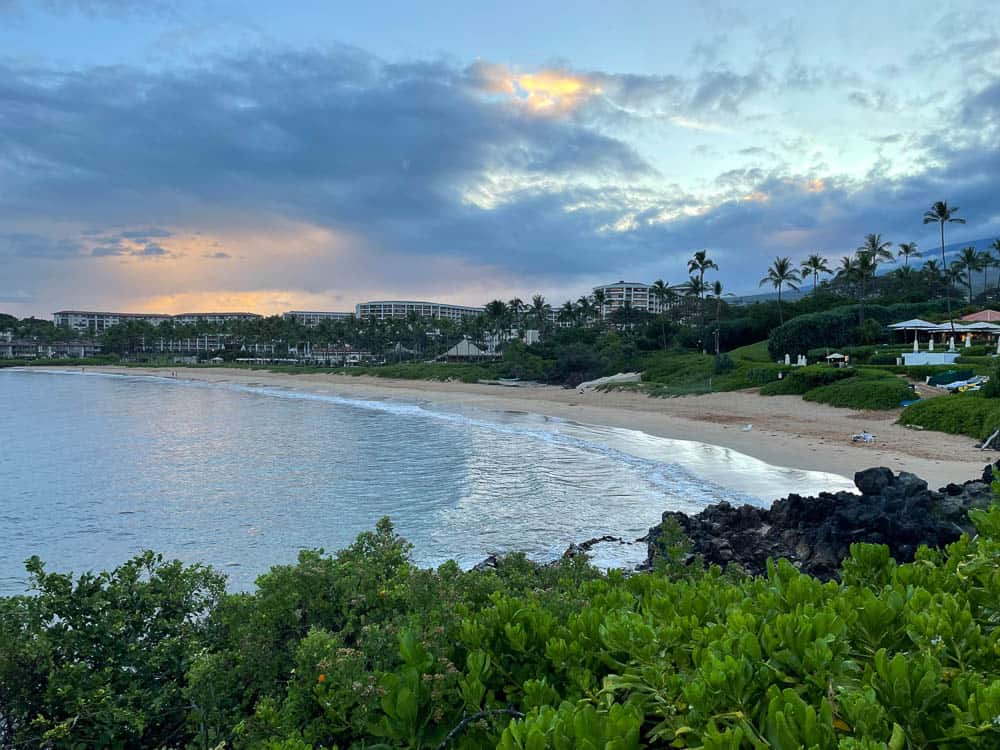A view of Wailea Beach in front of The Four Seasons Resort on Maui.