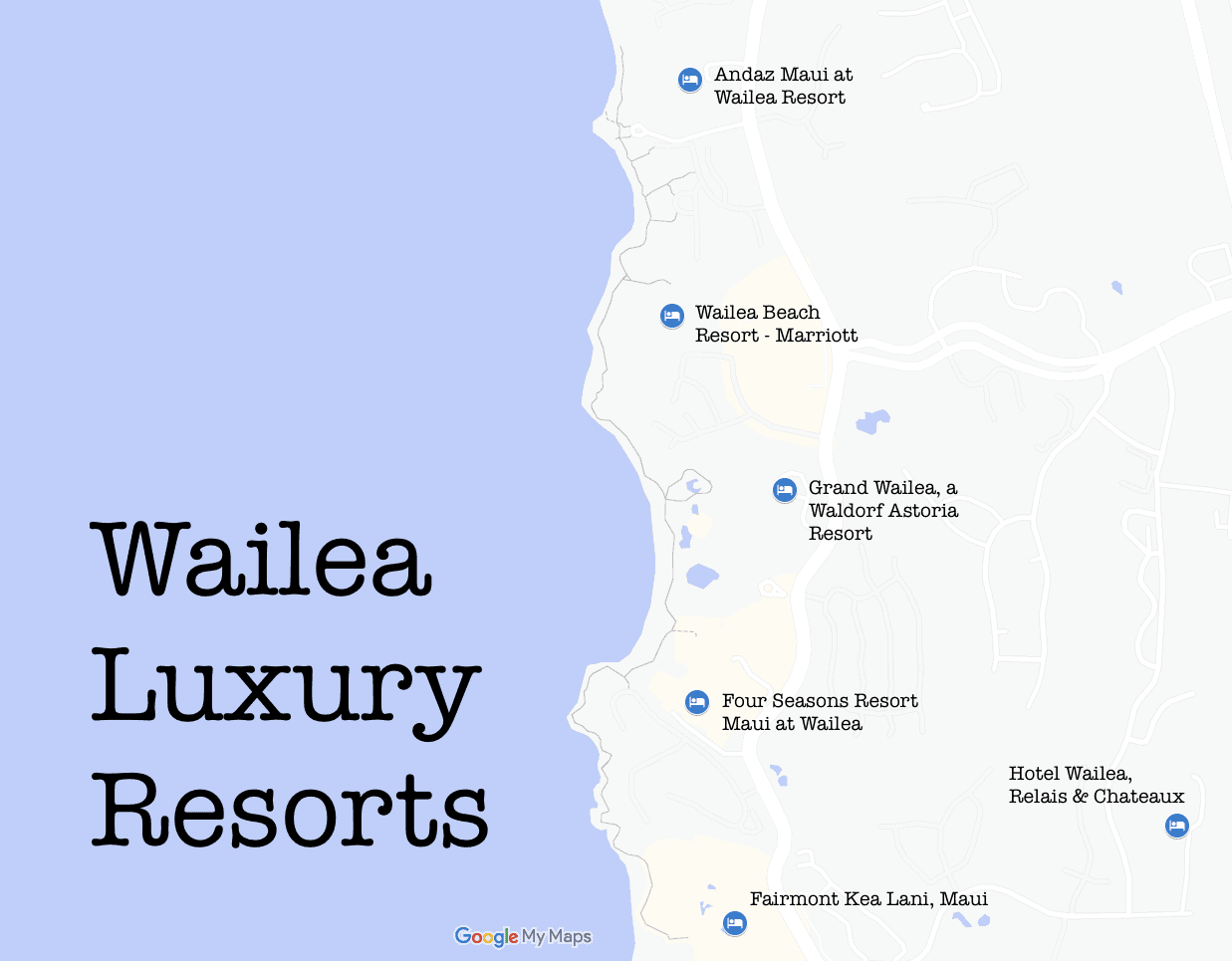 Map Of Hotels In Wailea Maui